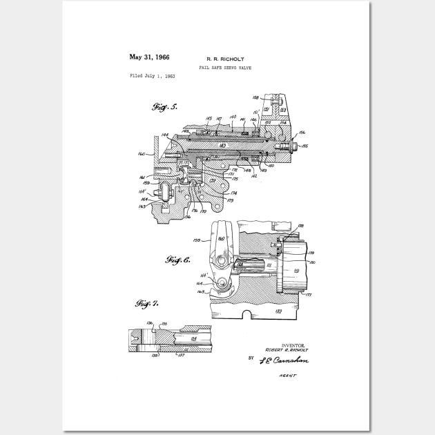 Fail Safe Servo Valve Vintage Patent Hand Drawing Wall Art by TheYoungDesigns